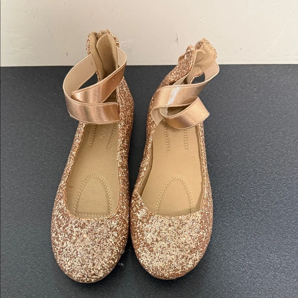 Bella Marie Rose Gold Glitter Flats